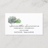 Carte De Visite Aquarelle Désert Cactus Sud-Ouest (Dos)