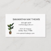 Carte De Visite Aquarelle Design d'intérieur Business Boho Mobilie (Dos)