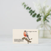 Carte De Visite Aquarelle design forêt oiseau taufinch (Debout devant)