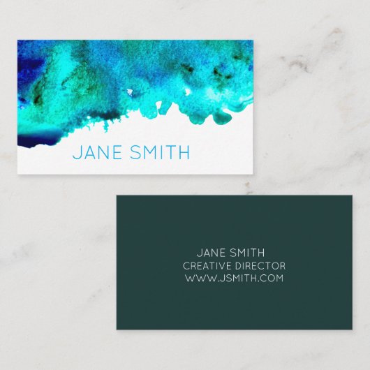 Carte De Visite Aquarelle design moderne design créatif (Devant / Derrière)
