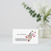 Carte De Visite Aquarelle Design Oiseau forestier cire. (Debout devant)