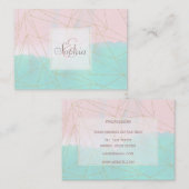 Carte De Visite Aquarelle design triangles abstrait et doré (Devant / Derrière)