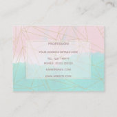 Carte De Visite Aquarelle design triangles abstrait et doré (Dos)