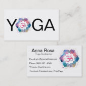 Carte De Visite Aquarelle d'instructeur de professeur de yoga de (Devant / Derrière)