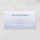 Carte De Visite Aquarelle Dip Dye Navy Blue Ombre (Dos)