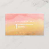 Carte De Visite Aquarelle d'ombre de boho de typographie de (Dos)