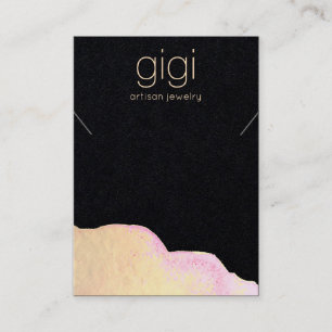 Carte De Visite Aquarelle d'or Abstrait porte-étendard