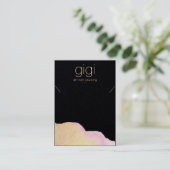 Carte De Visite Aquarelle d'or Abstrait porte-étendard (Debout devant)