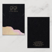 Carte De Visite Aquarelle d'or Abstrait porte-étendard (Devant / Derrière)