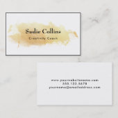 Carte De Visite Aquarelle d'or créative Forme noire (Devant / Derrière)