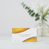 Carte De Visite Aquarelle d'or de Geode | (Debout devant)