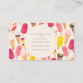 Carte De Visite Aquarelle douce été crème glacée (Dos)