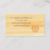 Carte De Visite Aquarelle douce fleur Lotus élégant chic (Dos)