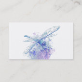 Carte De Visite Aquarelle douce personnalisée Bleu libellule (Dos)