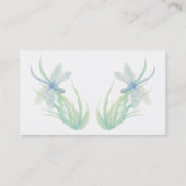 Carte De Visite Aquarelle douce personnalisée Bleu Vert Dragonfly (Dos)
