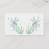 Carte De Visite Aquarelle douce personnalisée Bleu Vert Dragonfly (Dos)
