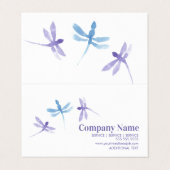 Carte De Visite Aquarelle Dragonfly Compagnie peinte à la main (Extérieur déplié)