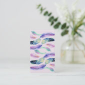 Carte De Visite Aquarelle Dream Catcher Plumes sauvages (Debout devant)