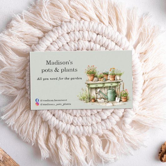 Carte De Visite Aquarelle du centre du jardin plante