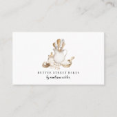 Carte De Visite Aquarelle du chef pâtissier boulangerie (Devant)