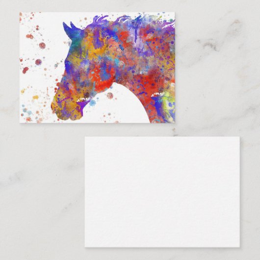 Carte De Visite Aquarelle du cheval (Devant / Derrière)