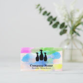 Carte De Visite Aquarelle du service de nettoyage élégant (Debout devant)