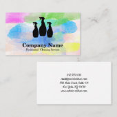 Carte De Visite Aquarelle du service de nettoyage élégant (Devant / Derrière)