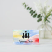 Carte De Visite Aquarelle du service de nettoyage élégant (Debout devant)