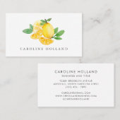 Carte De Visite Aquarelle élégant Fruit citron professionnel  (Devant / Derrière)