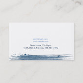 Carte De Visite Aquarelle Elegant Simple Splatter Blue (Dos)