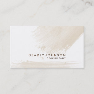 Carte De Visite Aquarelle Elegant Simple Splatter Cream