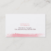 Carte De Visite Aquarelle Elegant Simple Splatz Abstrait (Dos)