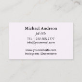 Carte De Visite Aquarelle Élégante (Dos)