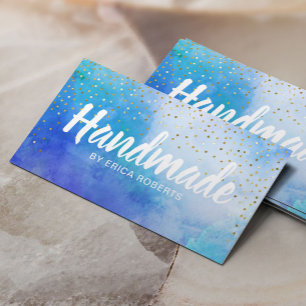 Carte De Visite Aquarelle élégante de cadeau de confettis faits