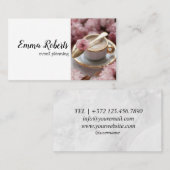 Carte De Visite Aquarelle élégante de la planification des événeme (Devant / Derrière)