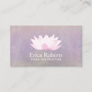 Carte De Visite Aquarelle élégante de Lotus d'instructeur de yog
