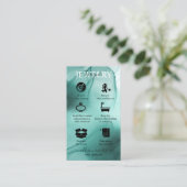 Carte De Visite Aquarelle Elégante Moderne Turquoise Bijouterie (Debout devant)