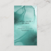 Carte De Visite Aquarelle Elégante Moderne Turquoise Bijouterie (Dos)