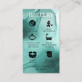 Carte De Visite Aquarelle Elégante Moderne Turquoise Bijouterie (Devant)