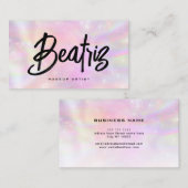 Carte De Visite Aquarelle élégante rose féminin beauté (Devant / Derrière)