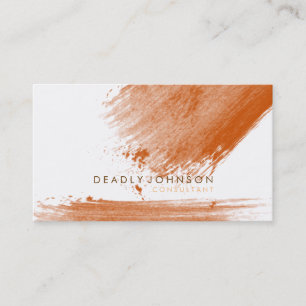 Carte De Visite Aquarelle Elégante Simple Splatter Orange Nature