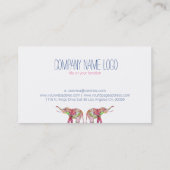 Carte De Visite Aquarelle Eléphant Floral (Dos)