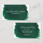 Carte De Visite Aquarelle Emerald Green Luxe moderne (Devant / Derrière)