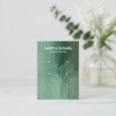 Carte De Visite Aquarelle Émeraude Vert Bijoux 3 oreilles (Debout devant)