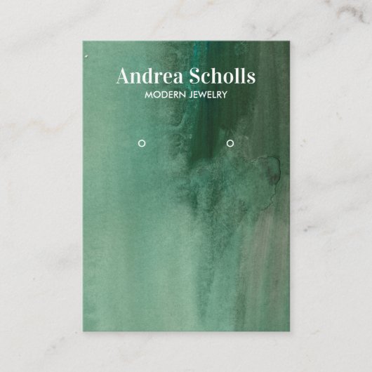 Carte De Visite Aquarelle Émeraude Vert Bijoux Émeraude Écran (Devant)