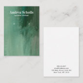 Carte De Visite Aquarelle Émeraude Vert Bijoux Émeraude Écran (Devant / Derrière)