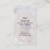 Carte De Visite Aquarelle en cristal de Seaglass Opal Vertical (Dos)