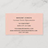 Carte De Visite Aquarelle en fleur radieuse Florale Feminine (Dos)