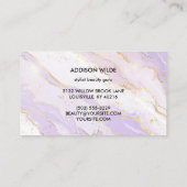 Carte De Visite Aquarelle en marbre liquide lavande (Dos)