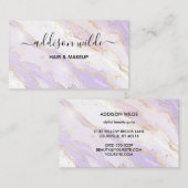 Carte De Visite Aquarelle en marbre liquide lavande (Devant / Derrière)